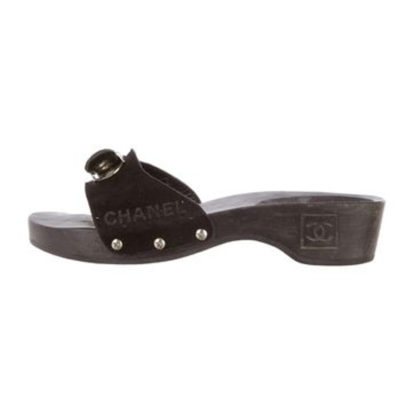 CHANEL Shoes - Chanel Wooden Sandals / Clogs